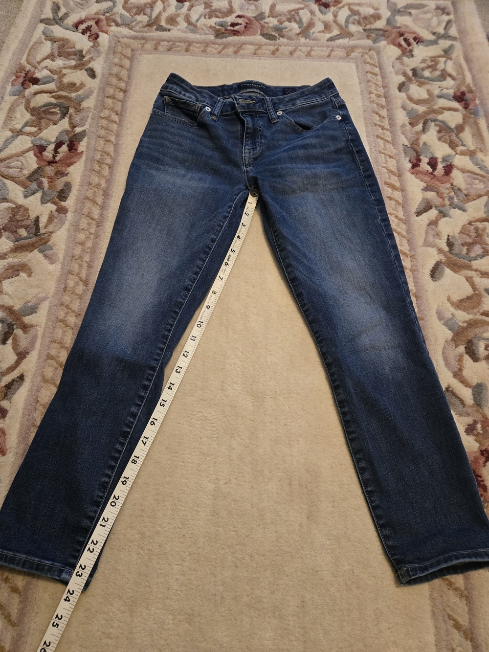 Lucky Women's Skinny Leg Cropped Jeans - Dark Blue Size 4 27